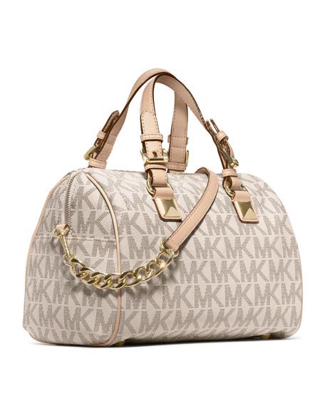 michael kors medium grayson logo satchel vanilla women's|Amazon.com: Michael Kors Grayson Satchel.